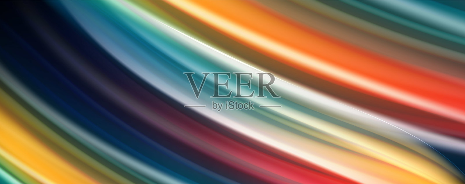 流动液体颜色-现代彩色流动海报。波液体的形状。你的设计项目的美术设计插画图片素材