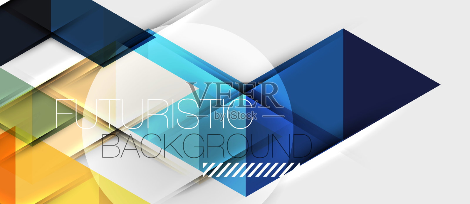 抽象的几何背景。现代重叠的三角形。不同寻常的颜色形状为您的信息。商业或技术演示，应用程序封面模板插画图片素材