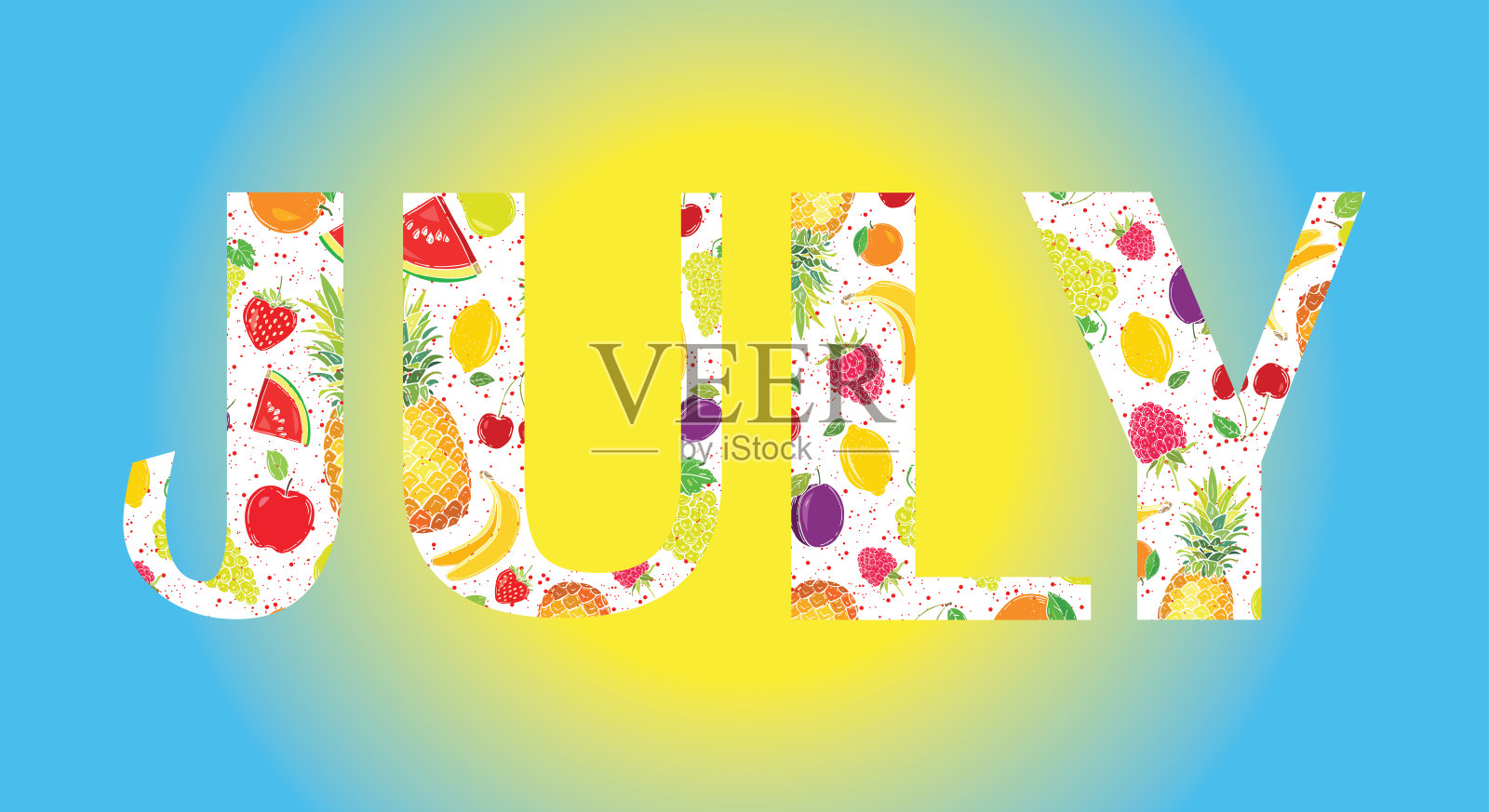 7月。矢量图设计模板素材