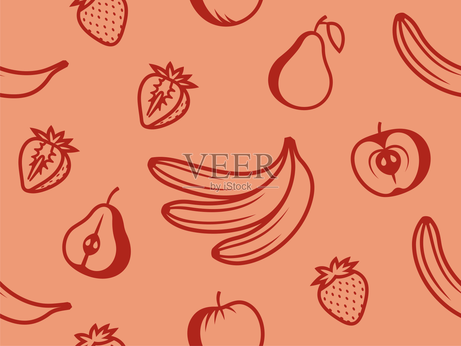 无缝图案果套。矢量插图。插画图片素材