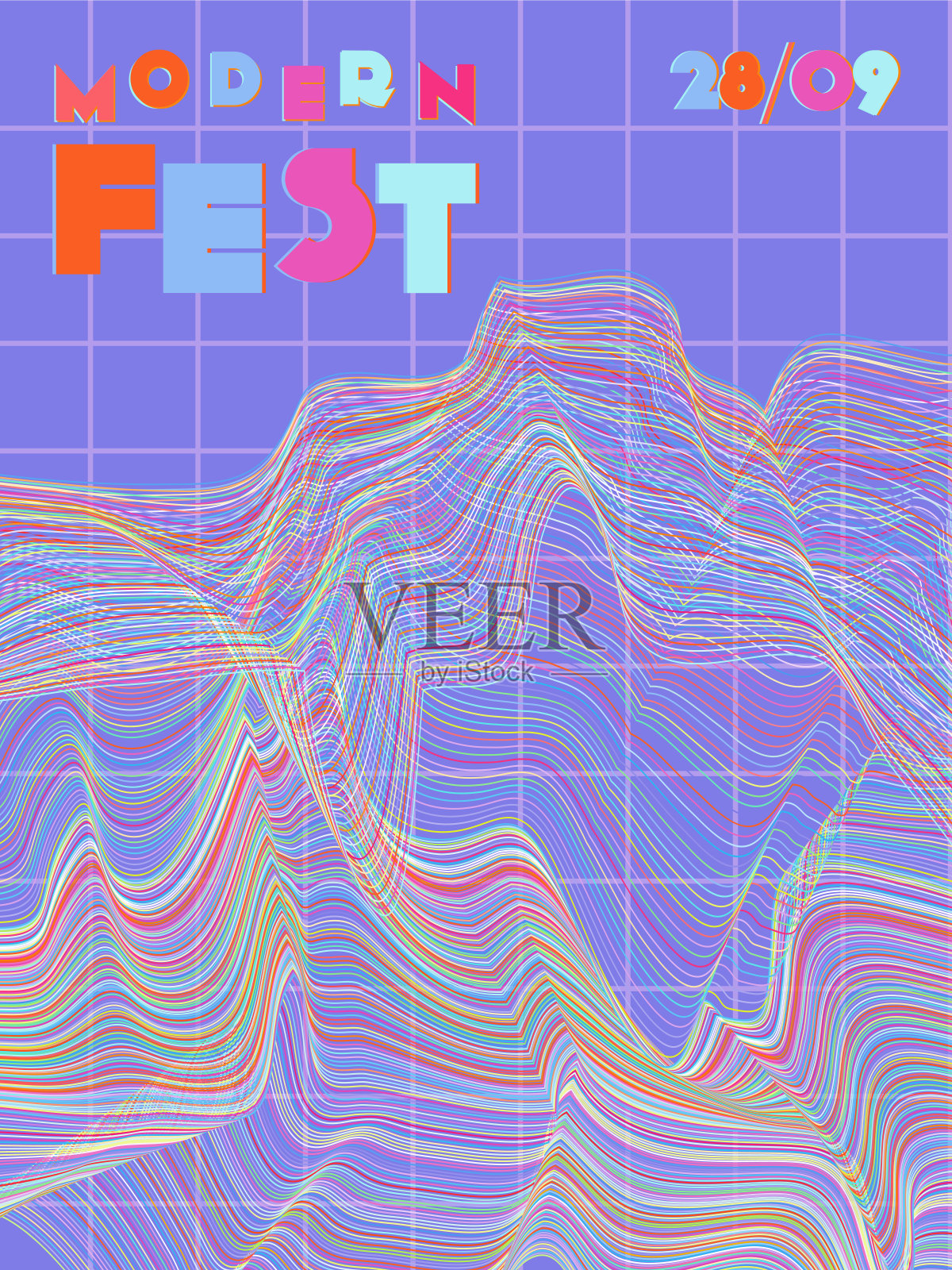 音乐节封面背景。插画图片素材