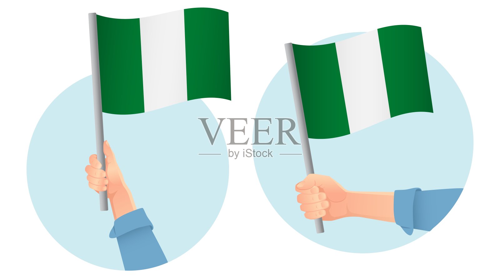 手握尼日利亚国旗设计元素图片