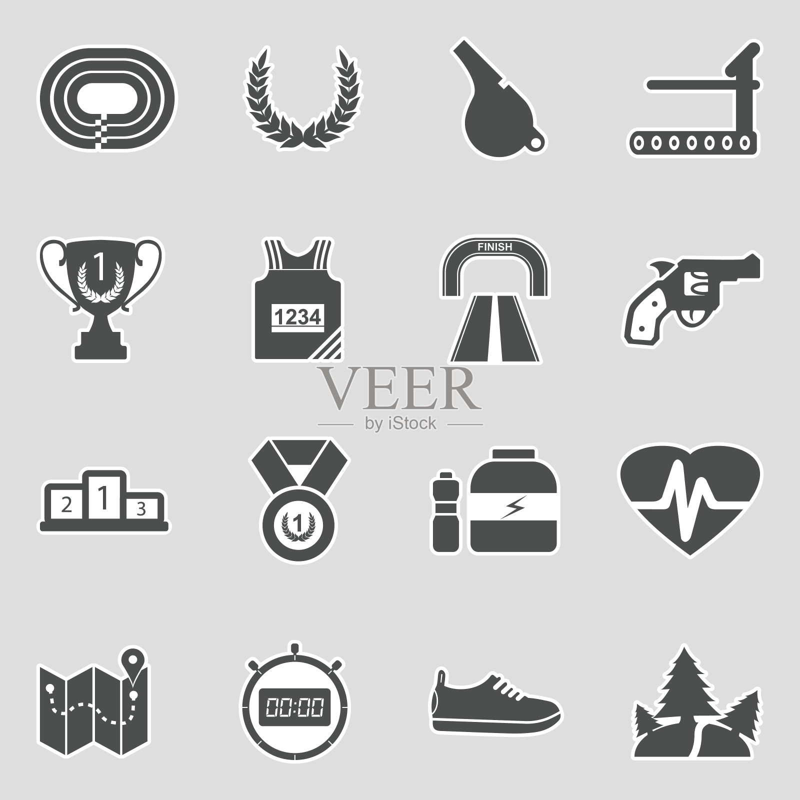 运行图标。贴纸设计。矢量插图。图标素材