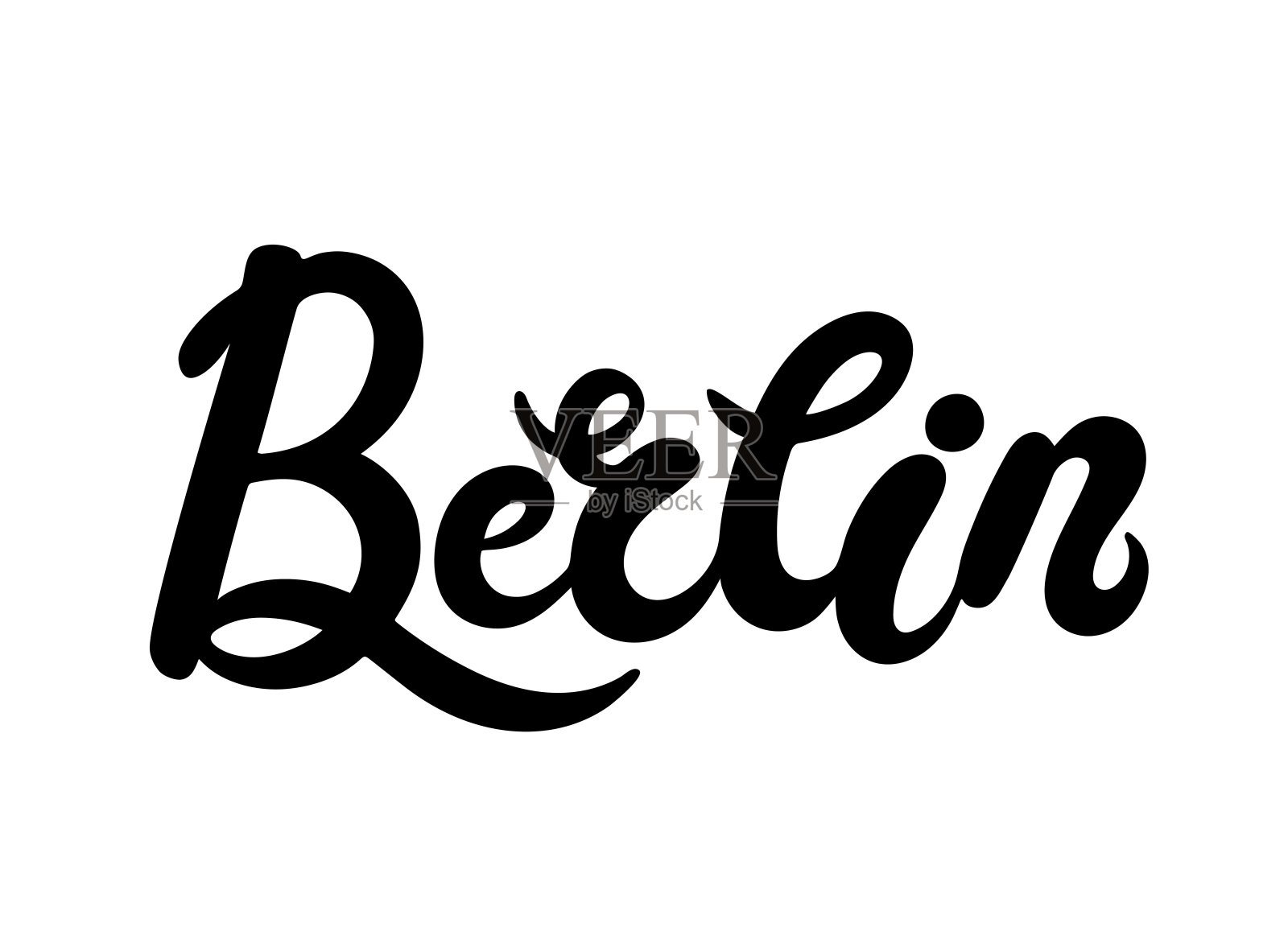 柏林。手绘字体。设计元素图片