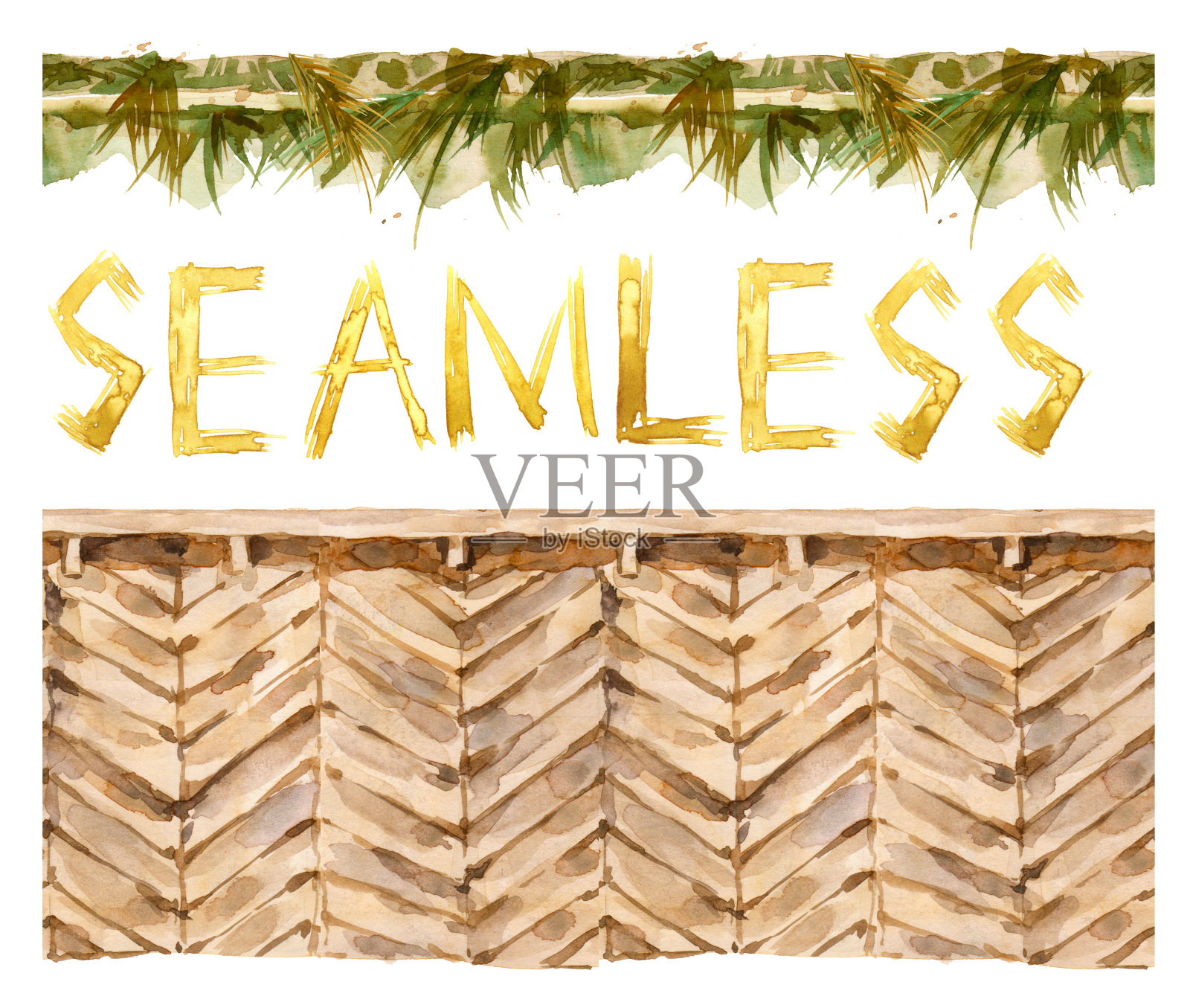 海滩假日酒吧水彩画集插画图片素材