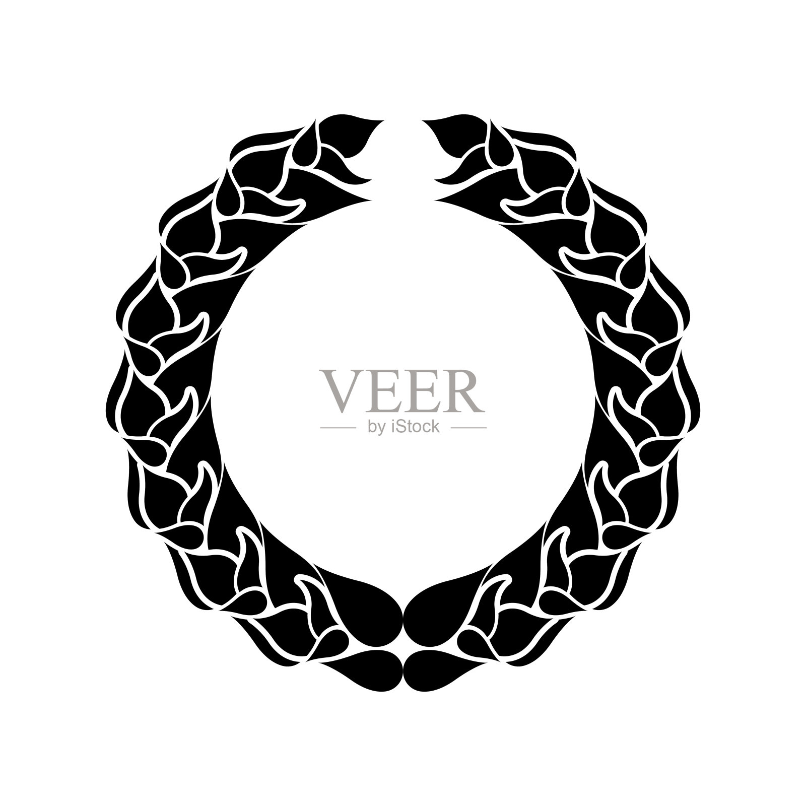 孤立的桂冠花环图标-矢量设计元素图片