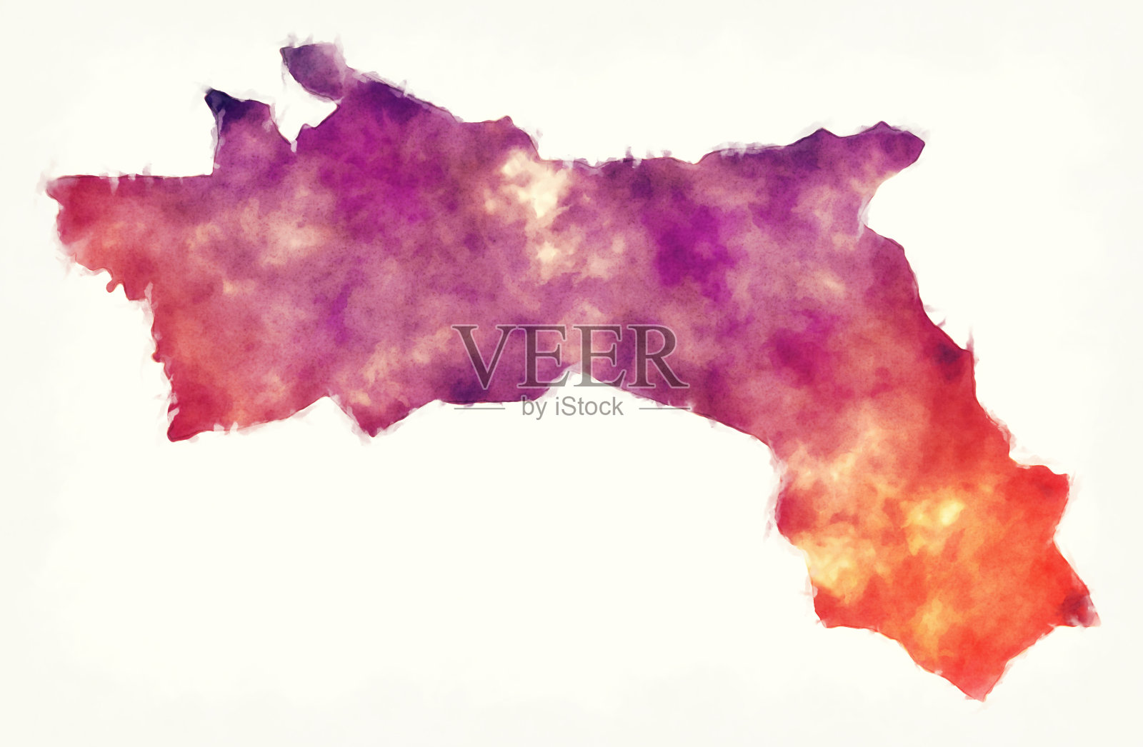 乍得Hadjer-Lamis地区水彩图插画图片素材