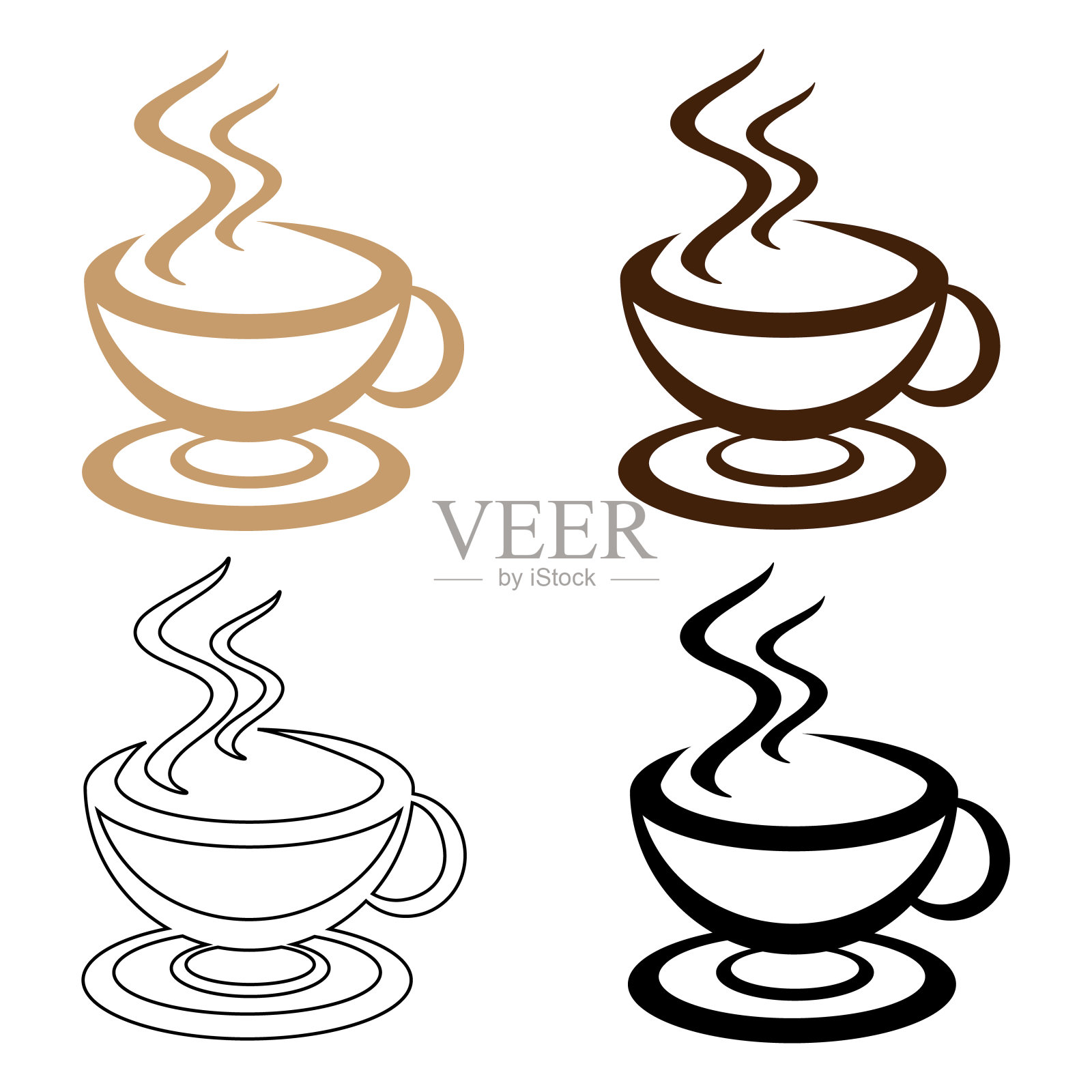 一杯咖啡，偶像。插画图片素材