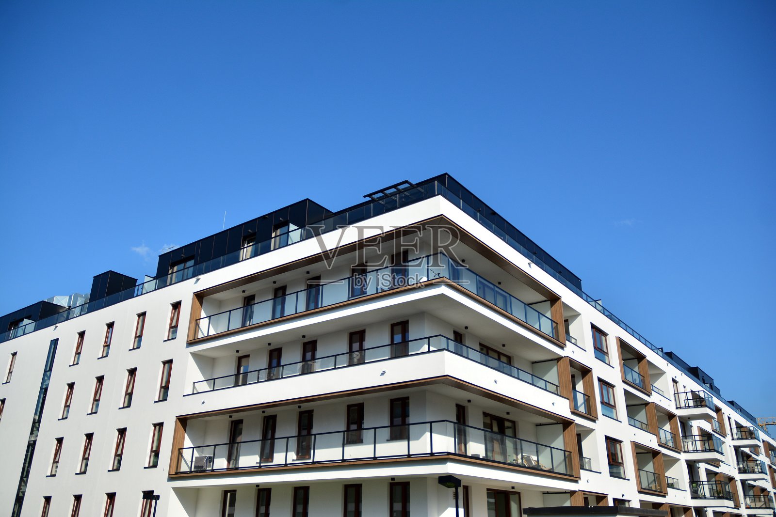 当代建筑的抽象片段。现代住宅建筑照片摄影图片