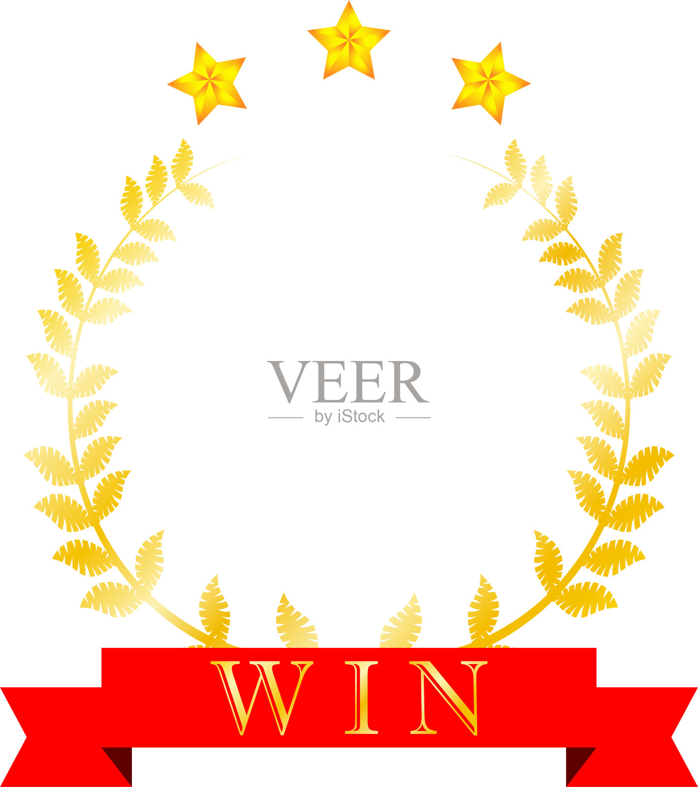 胜利的三星级金月桂图案插画图片素材