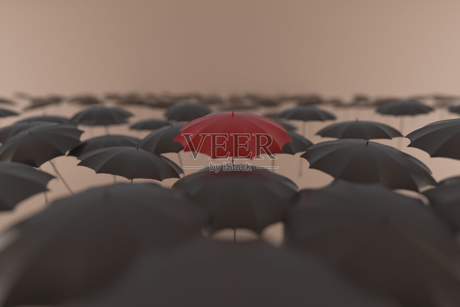 红伞在黑伞中很显眼照片摄影图片