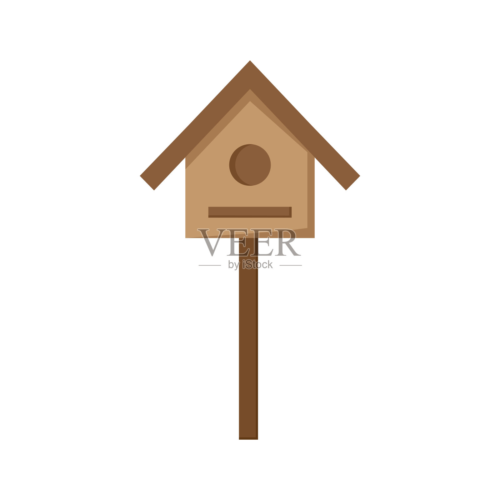 鸟舍，花园房子的鸟类矢量图标颜色图标素材