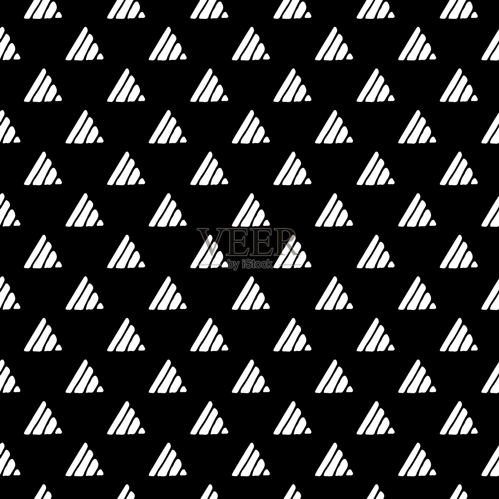 手绘三角形矢量无缝模式插画图片素材