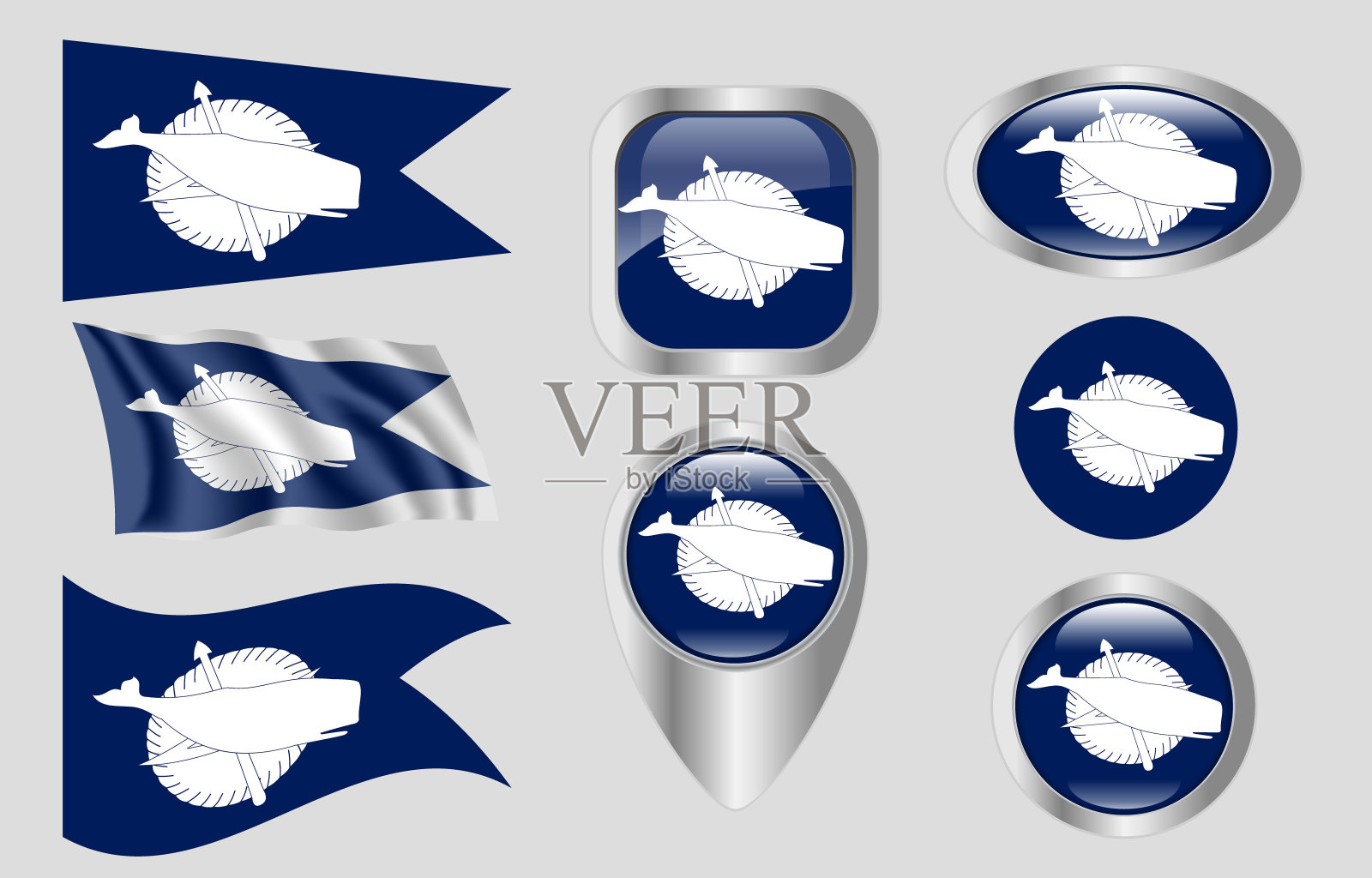 马萨诸塞州楠塔基特岛的国旗插画图片素材