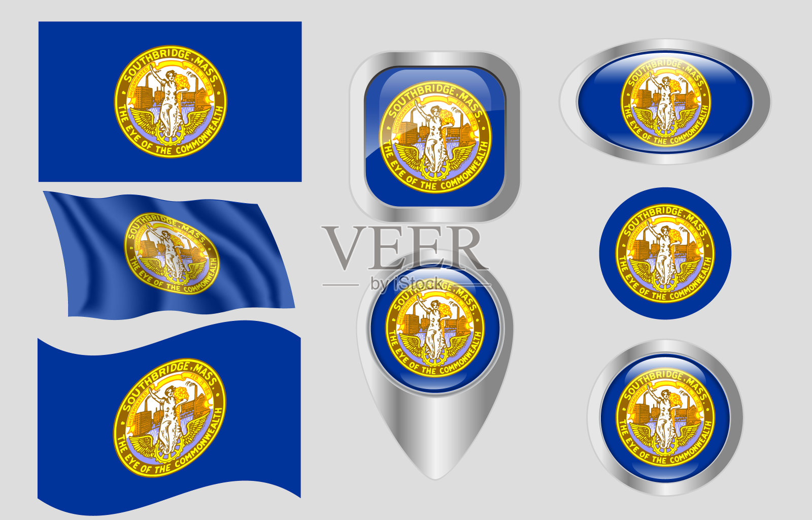 马萨诸塞州的南桥旗设计元素图片