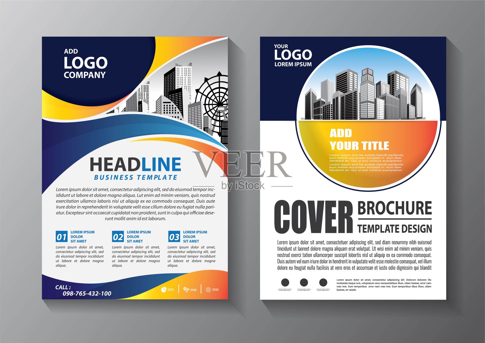 业务抽象向量模板。宣传册设计，封面现代布局，年度报告，海报，传单在A4彩色三角形，几何形状的技术，科学，市场与光背景插画图片素材