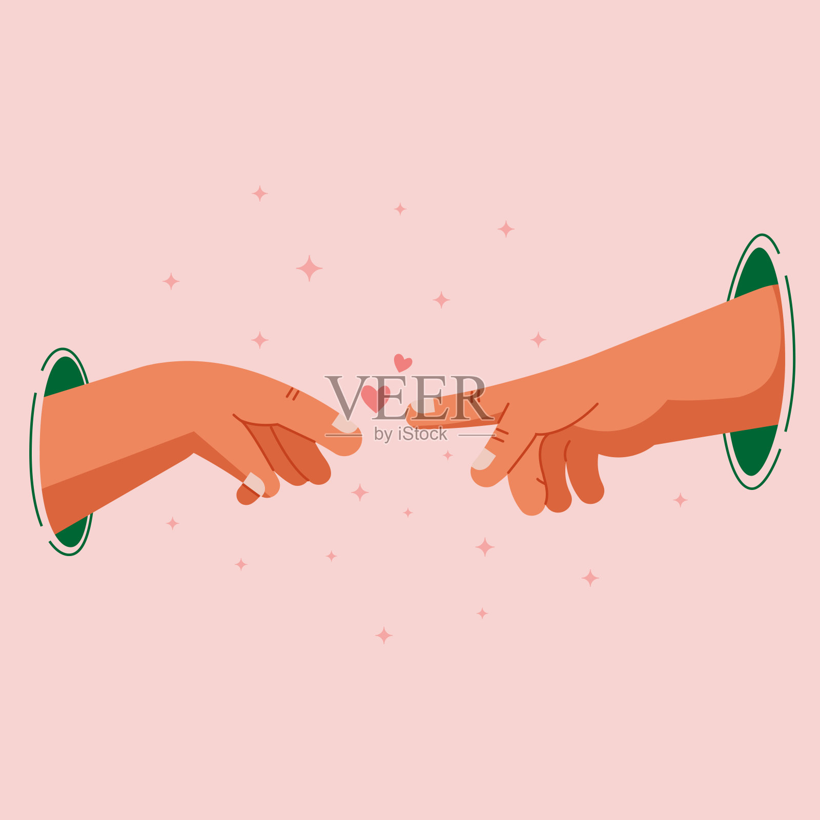 创造世界:手指触摸手指插画图片素材