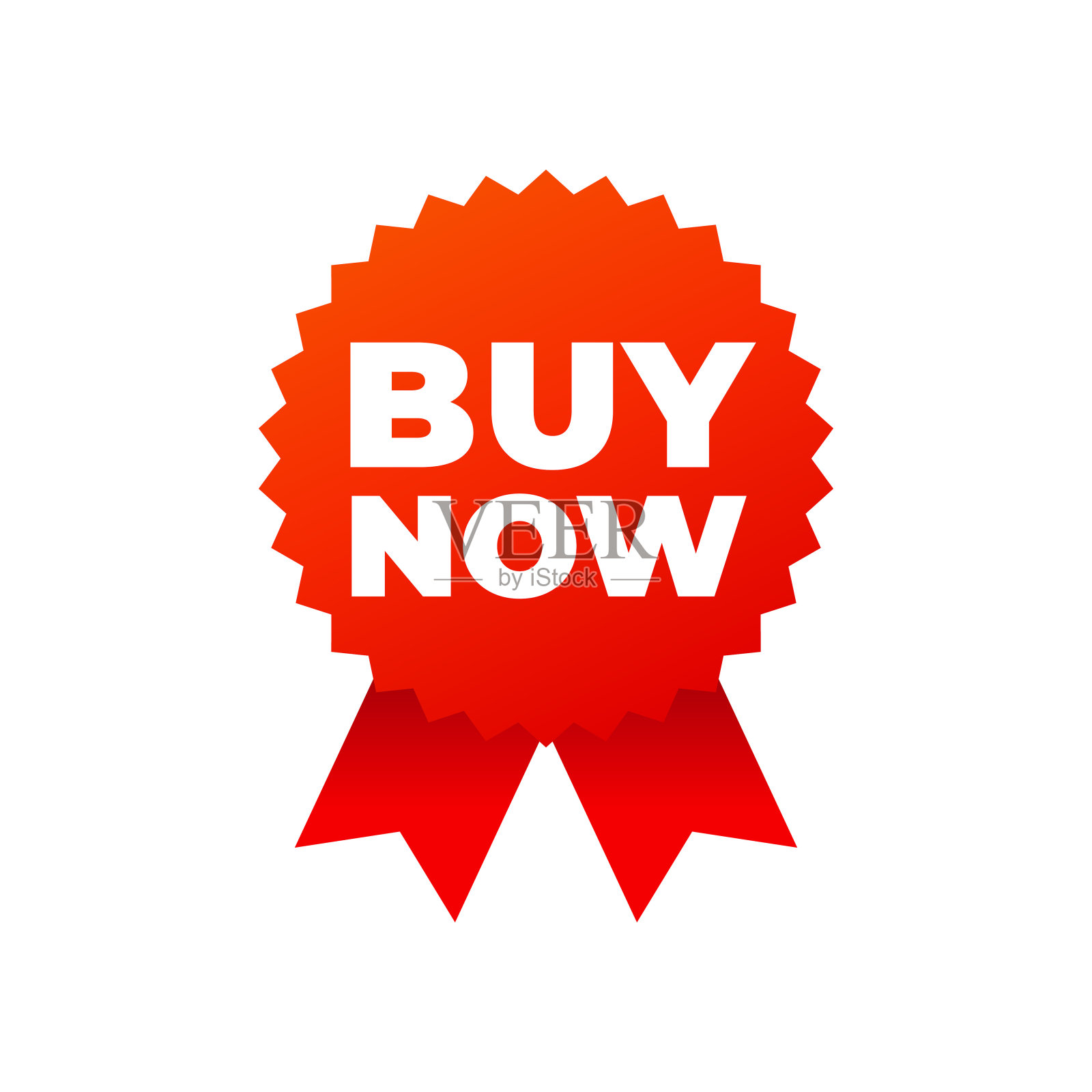 白色背景上的红色奖章标志，现在购买设计元素图片