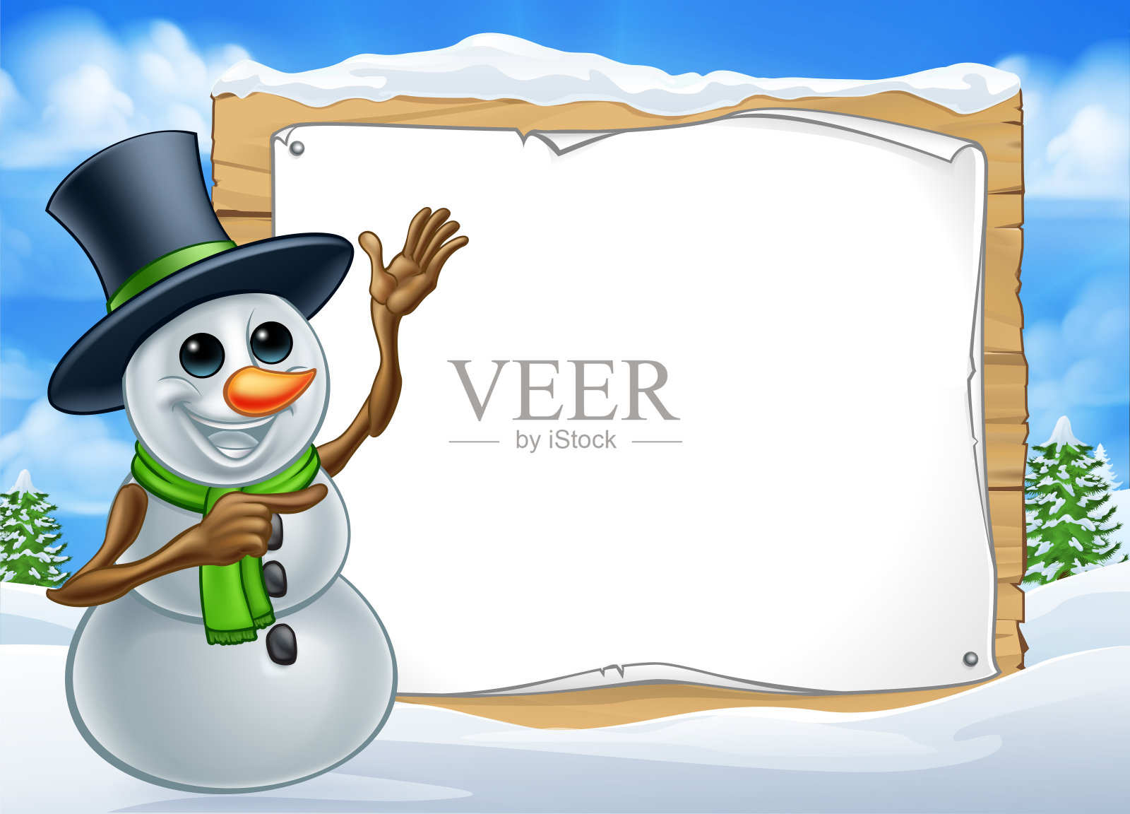 雪人圣诞卡通人物标志插画图片素材