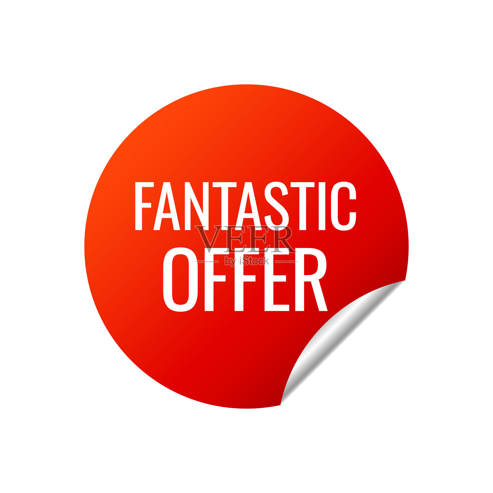 红色矢量旗帜贴纸在白色的背景，极好的提供设计元素图片