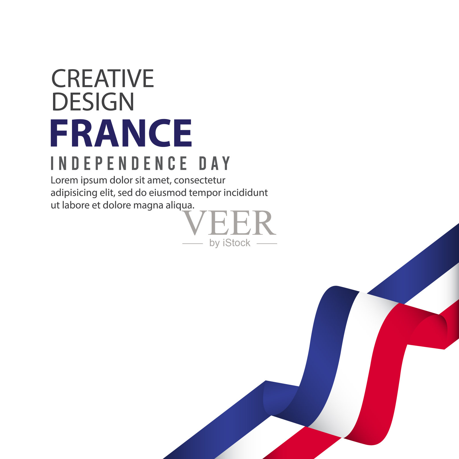 法国独立日海报创意设计插图矢量模板插画图片素材