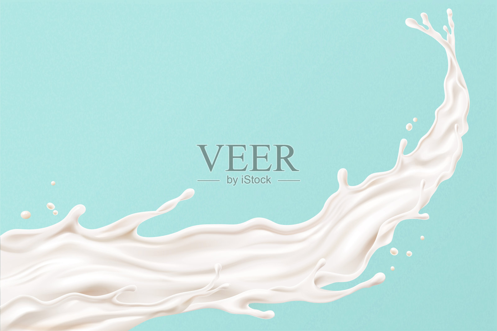 溅奶效果插画图片素材