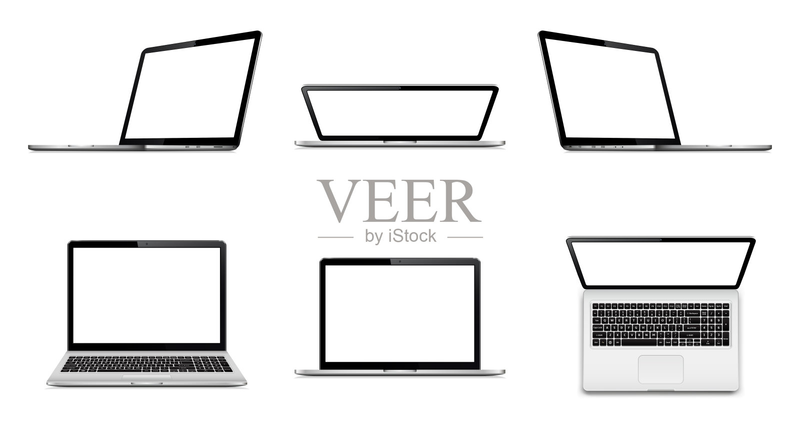 白色背景空白的笔记本电脑插画图片素材