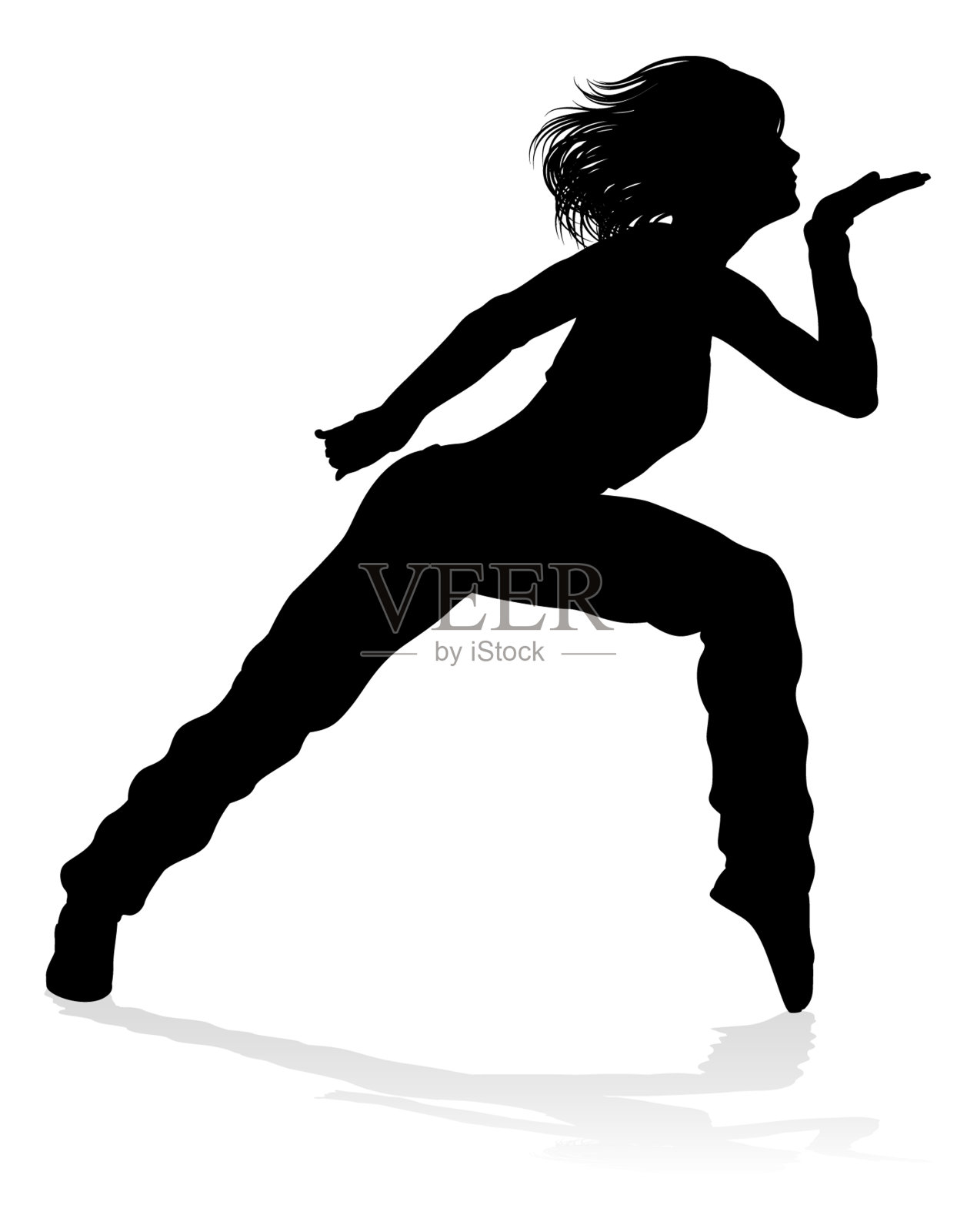 街舞舞者剪影插画图片素材