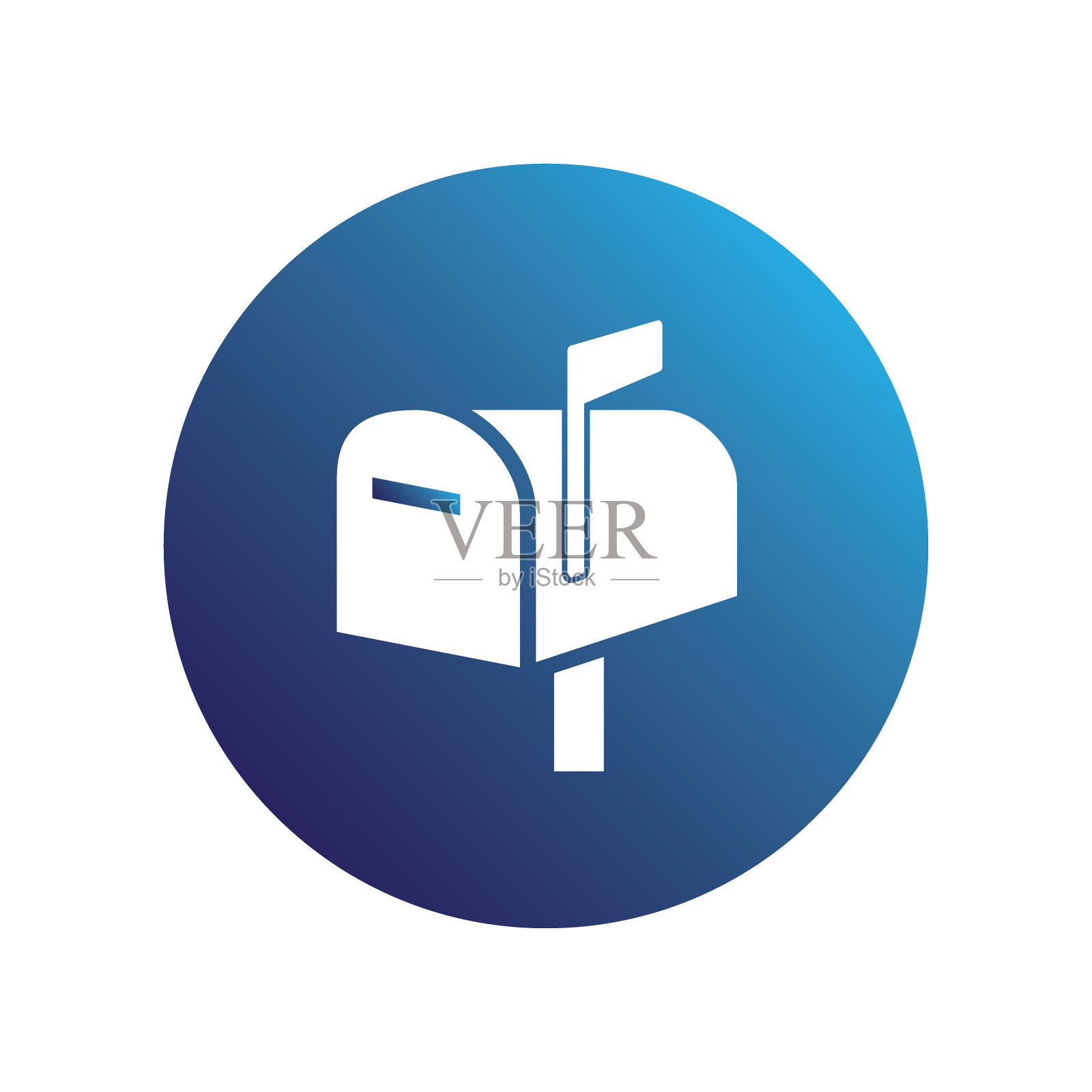 蓝色邮箱图标图标素材