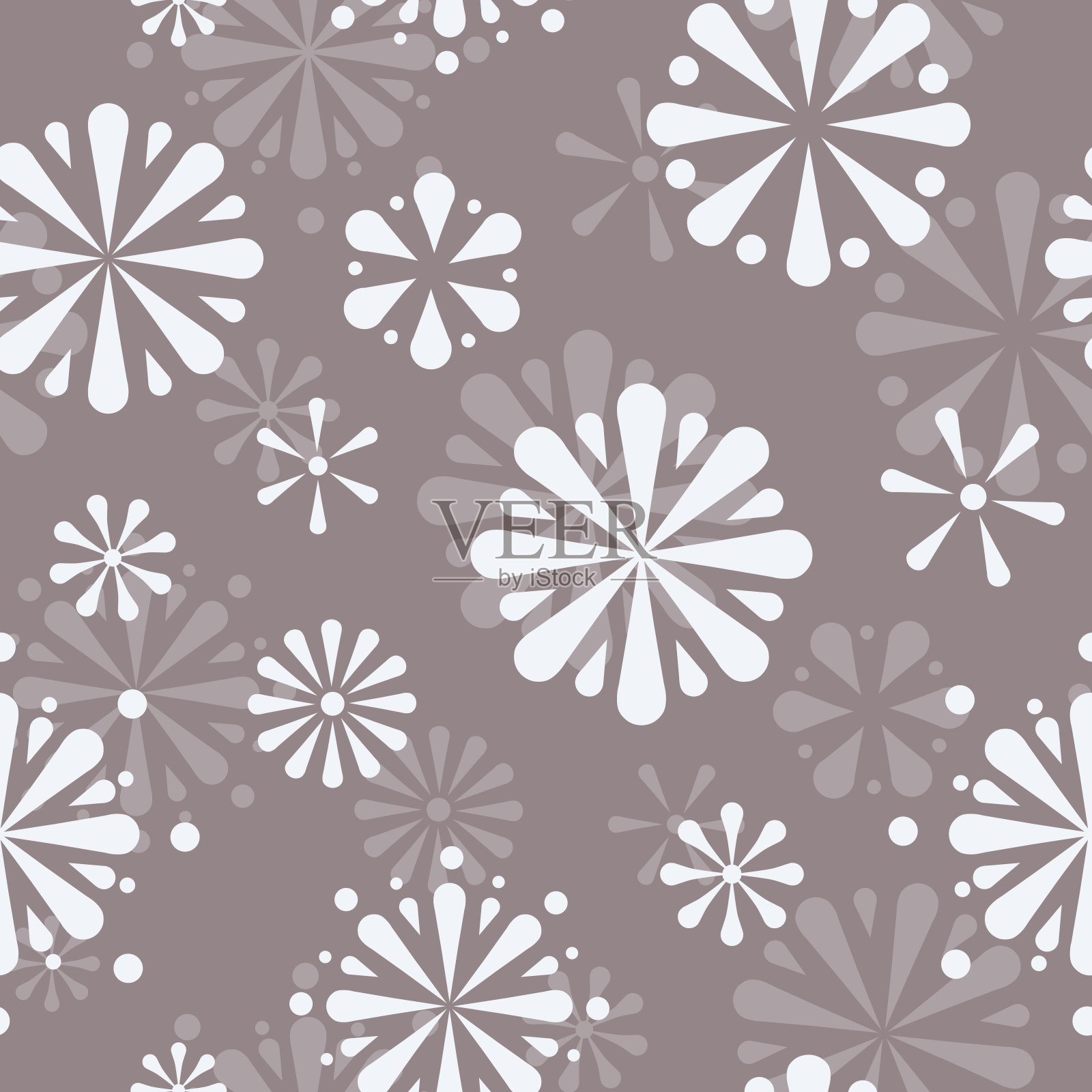 矢量民间传说皮桑基玫瑰在可可棕色无缝图案背景。插画图片素材