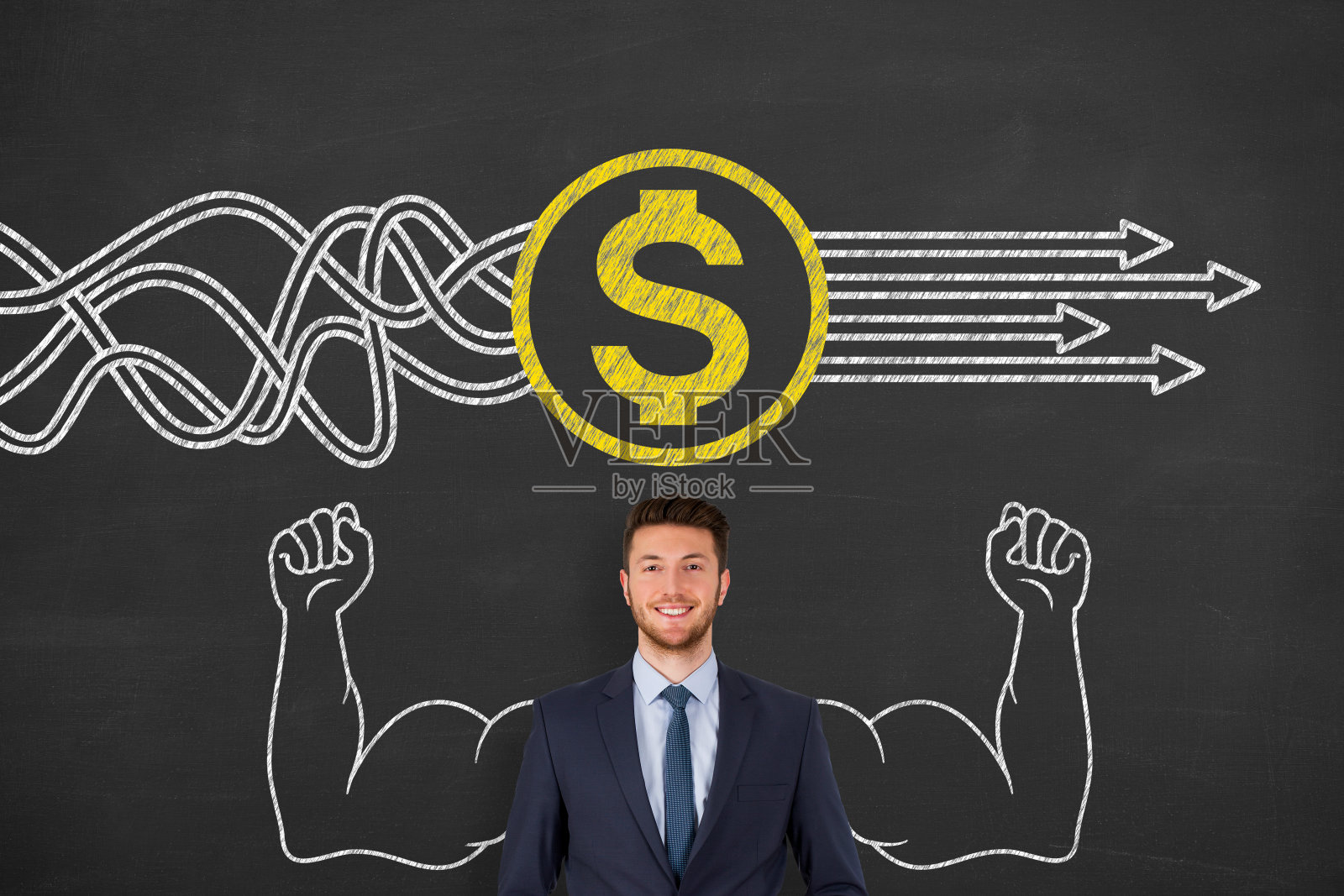 财务解决方案概念黑板背景照片摄影图片