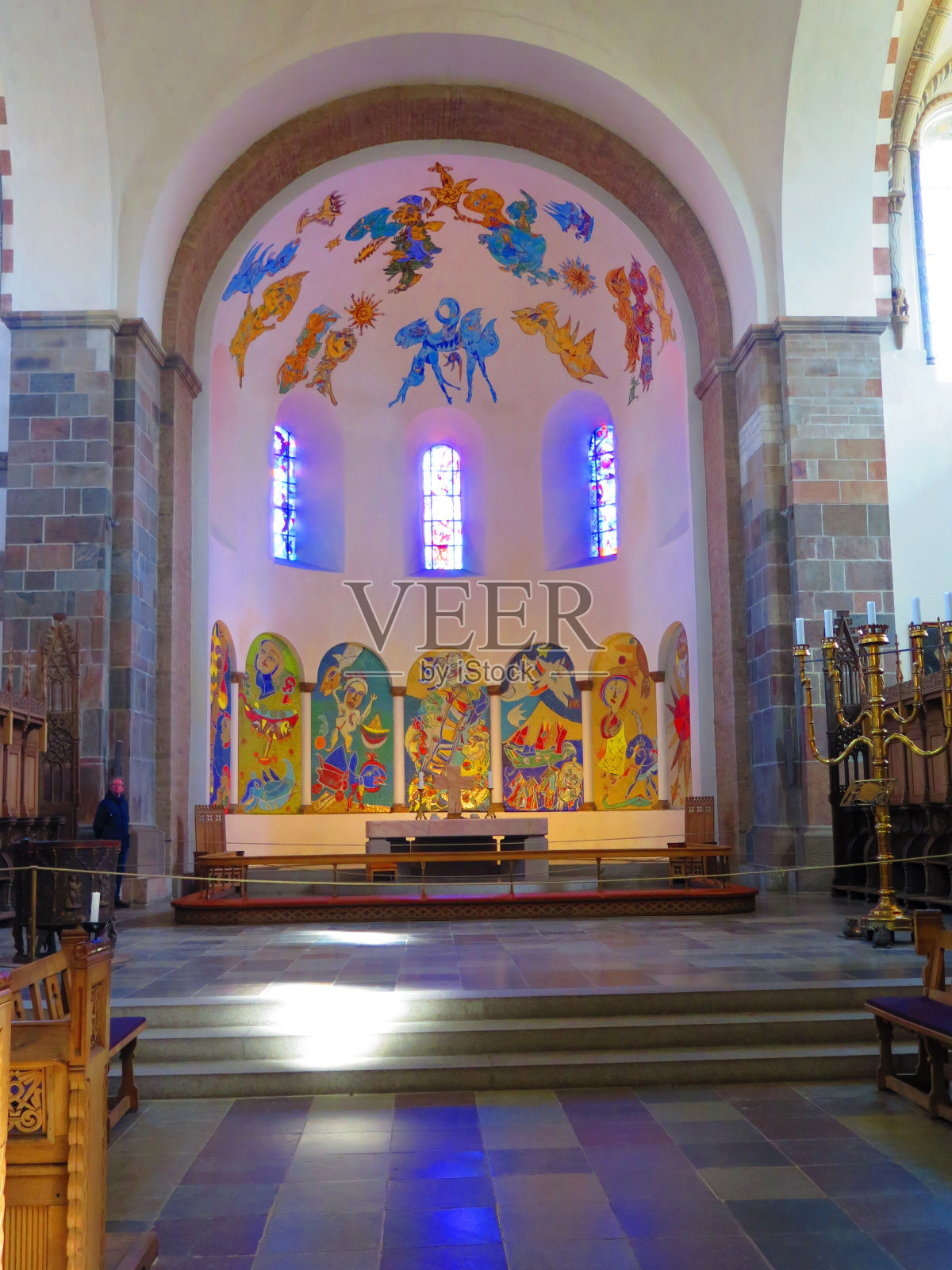 丹麦大教堂的圣坛照片摄影图片