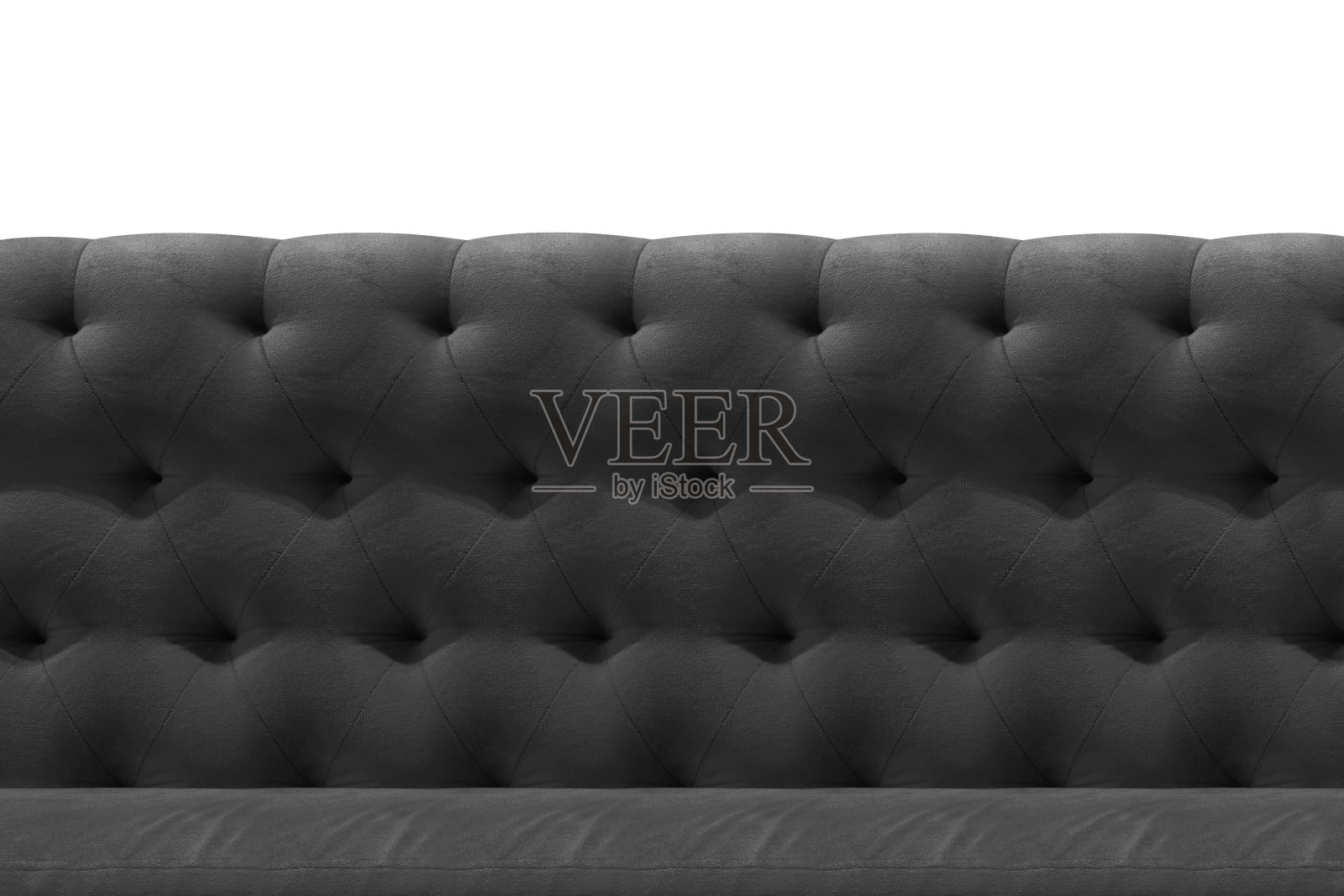 沙发豪华灰色图案，黑色沙发天鹅绒坐垫特写图案背景上的白色照片摄影图片
