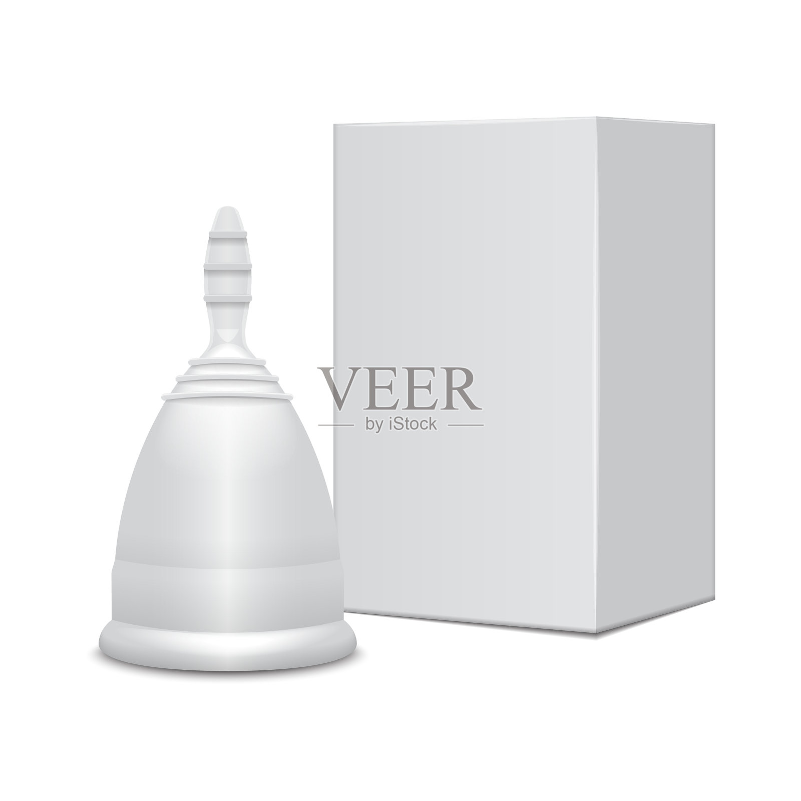 月经杯。女性卫生。在危急时刻保护妇女。现实的矢量插图上的白色背景图标素材