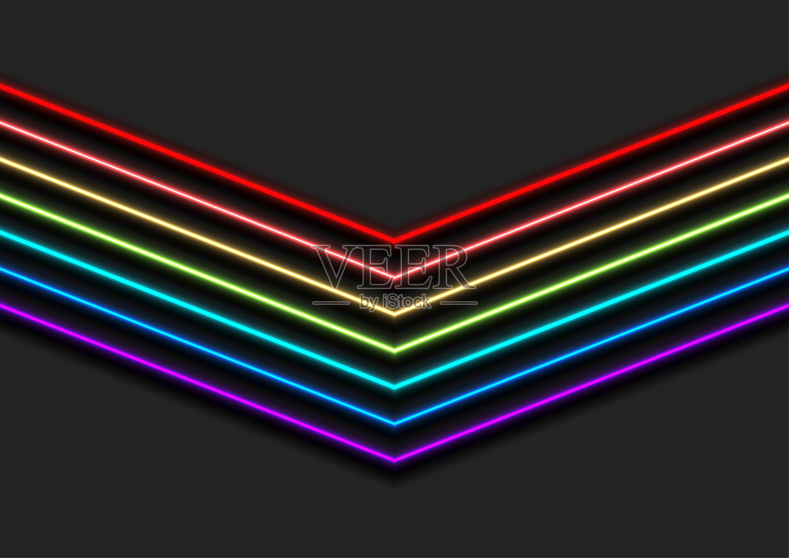 彩色彩虹霓虹箭头抽象背景插画图片素材