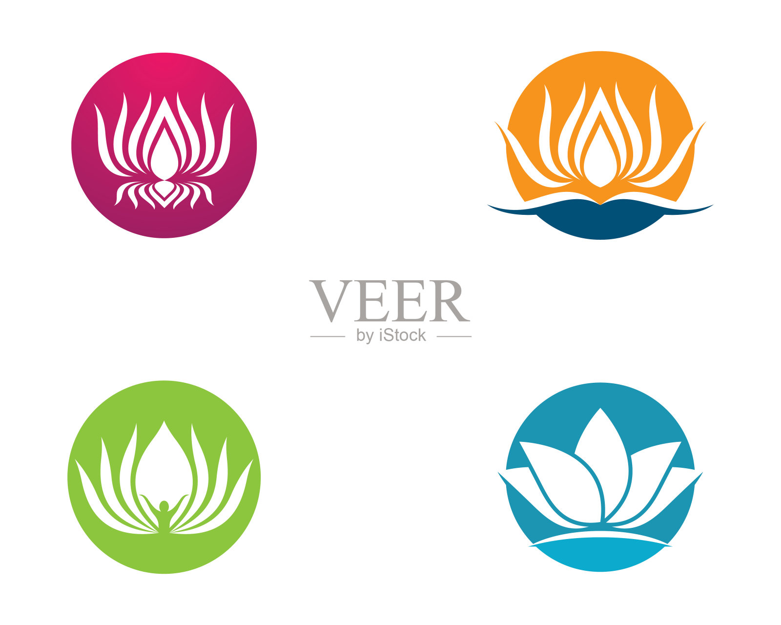 莲花符号矢量图标说明插画图片素材