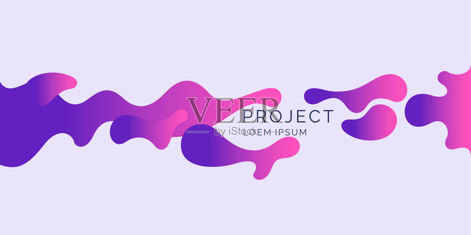 明亮的海报与动态波浪。矢量插图在最小风格插画图片素材