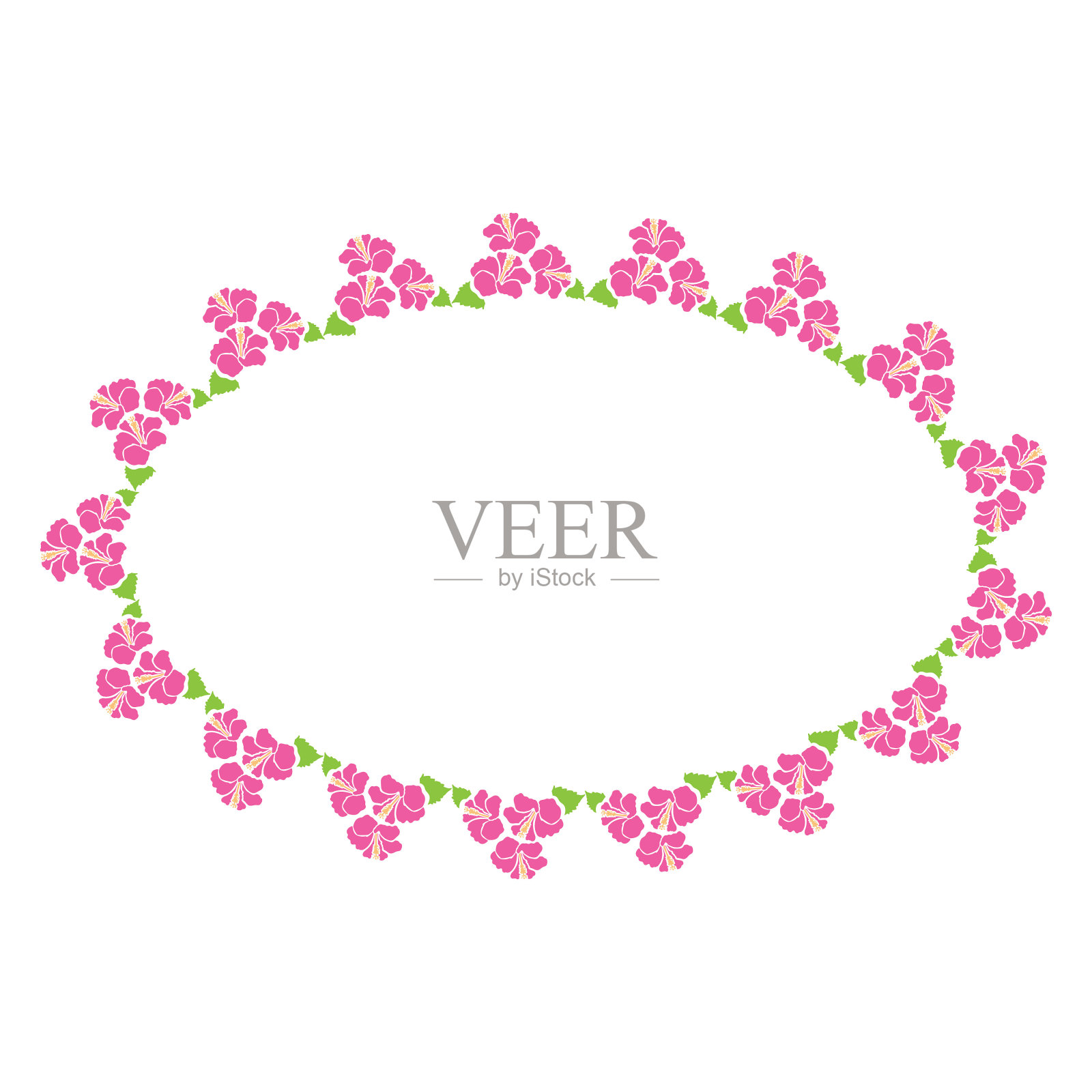 木槿花环插画图片素材