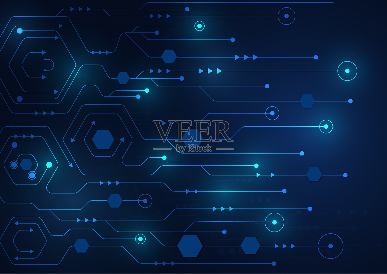 高科技技术几何插画图片素材