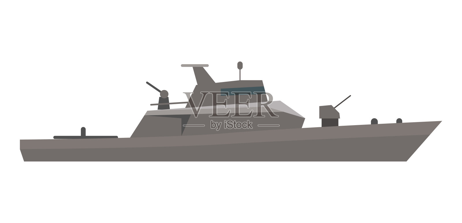 海岸警卫队切割机平面设计矢量插图插画图片素材