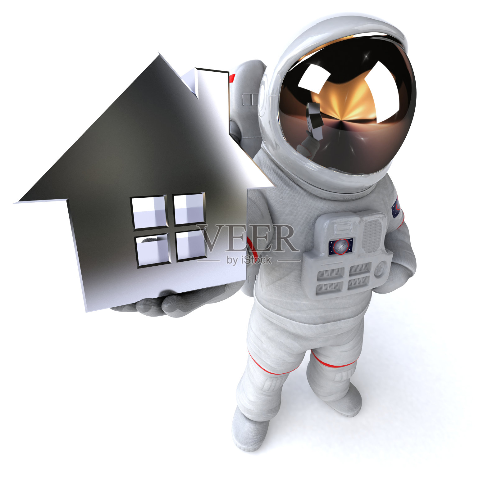 有趣的宇航员- 3D插图照片摄影图片