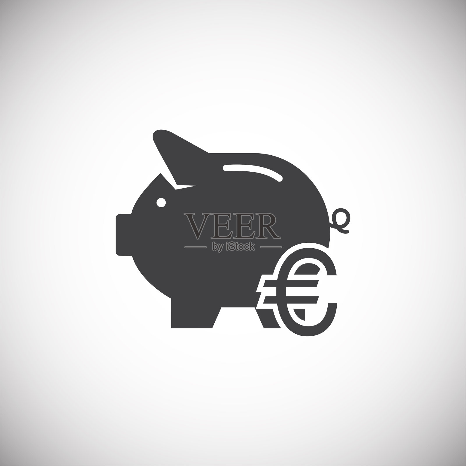 小猪银行图标的背景图形和网页设计。简单的说明。网站按钮或手机应用的互联网概念符号插画图片素材