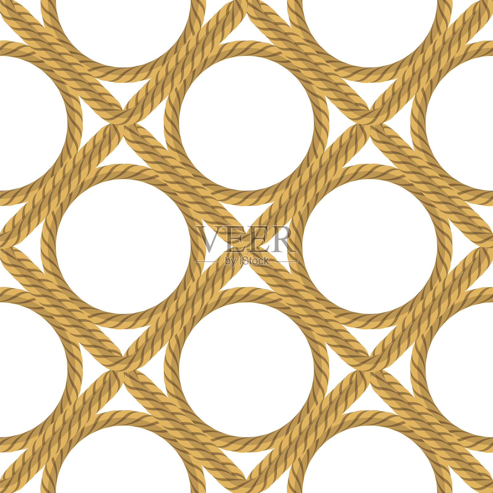 白色背景上的绳索无缝图案纹理插画图片素材