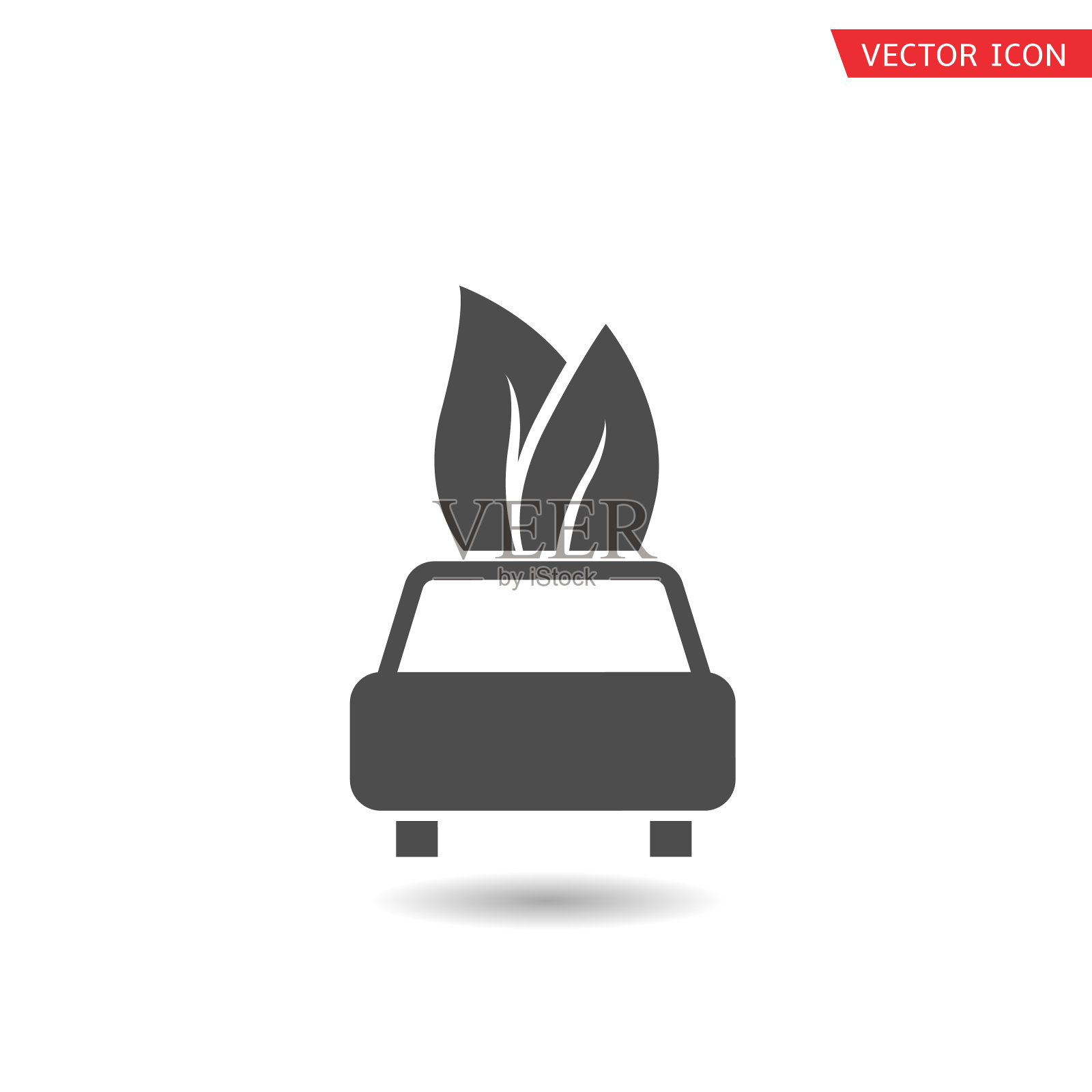 汽车与树叶的图标向量设计元素图片