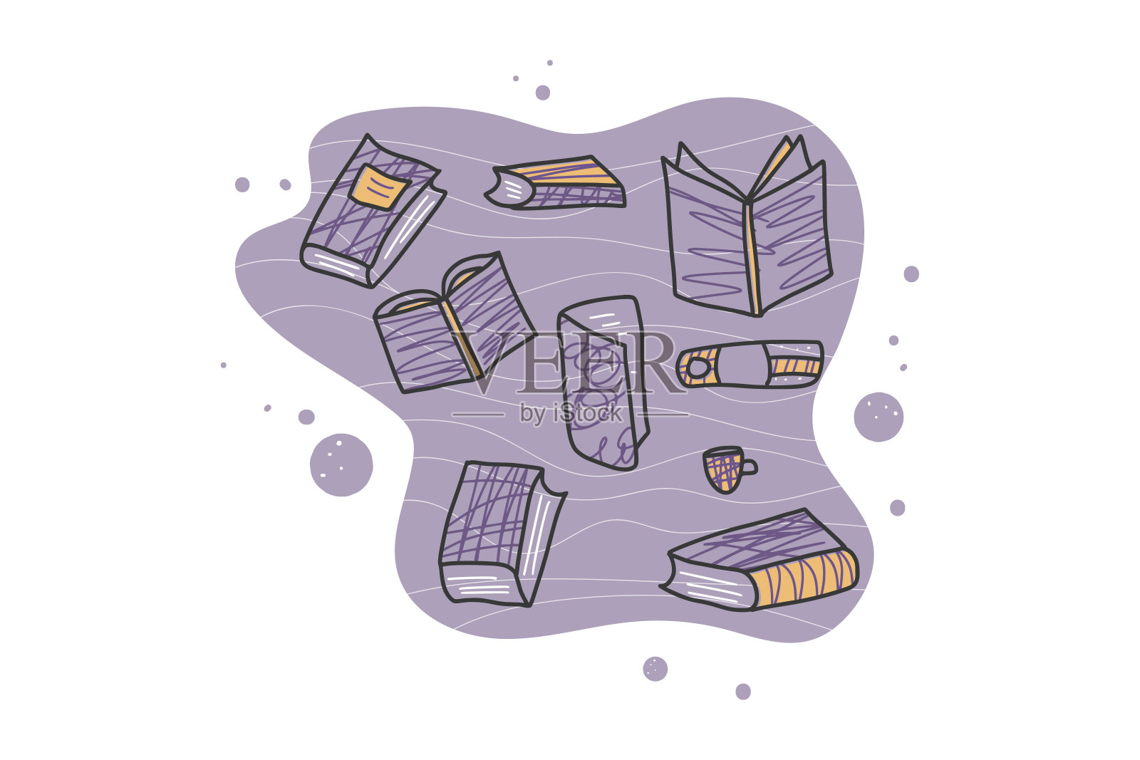 书的概念。矢量插图涂鸦风格。插画图片素材