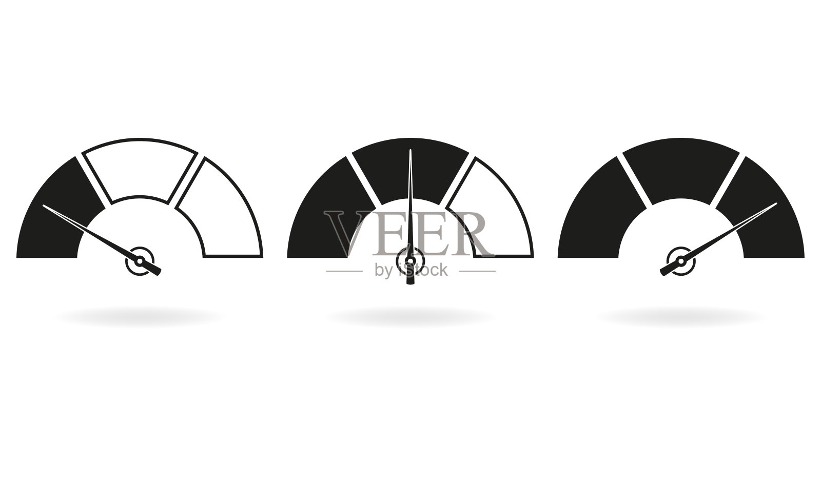 速度计或仪表图标设置。信息图表和汽车仪表设计元素。矢量插图。插画图片素材