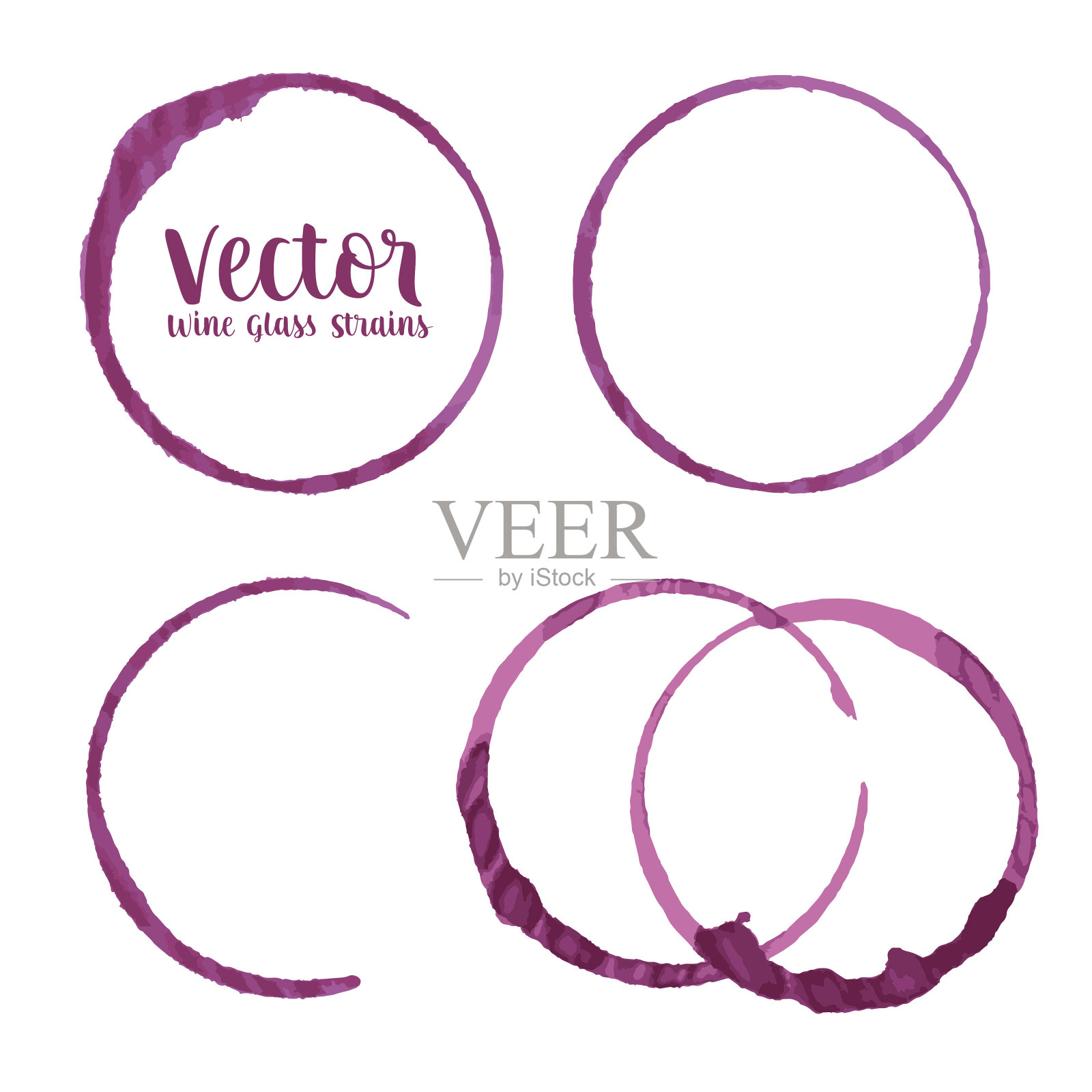 酒渍环痕迹从酒杯矢量插图插画图片素材