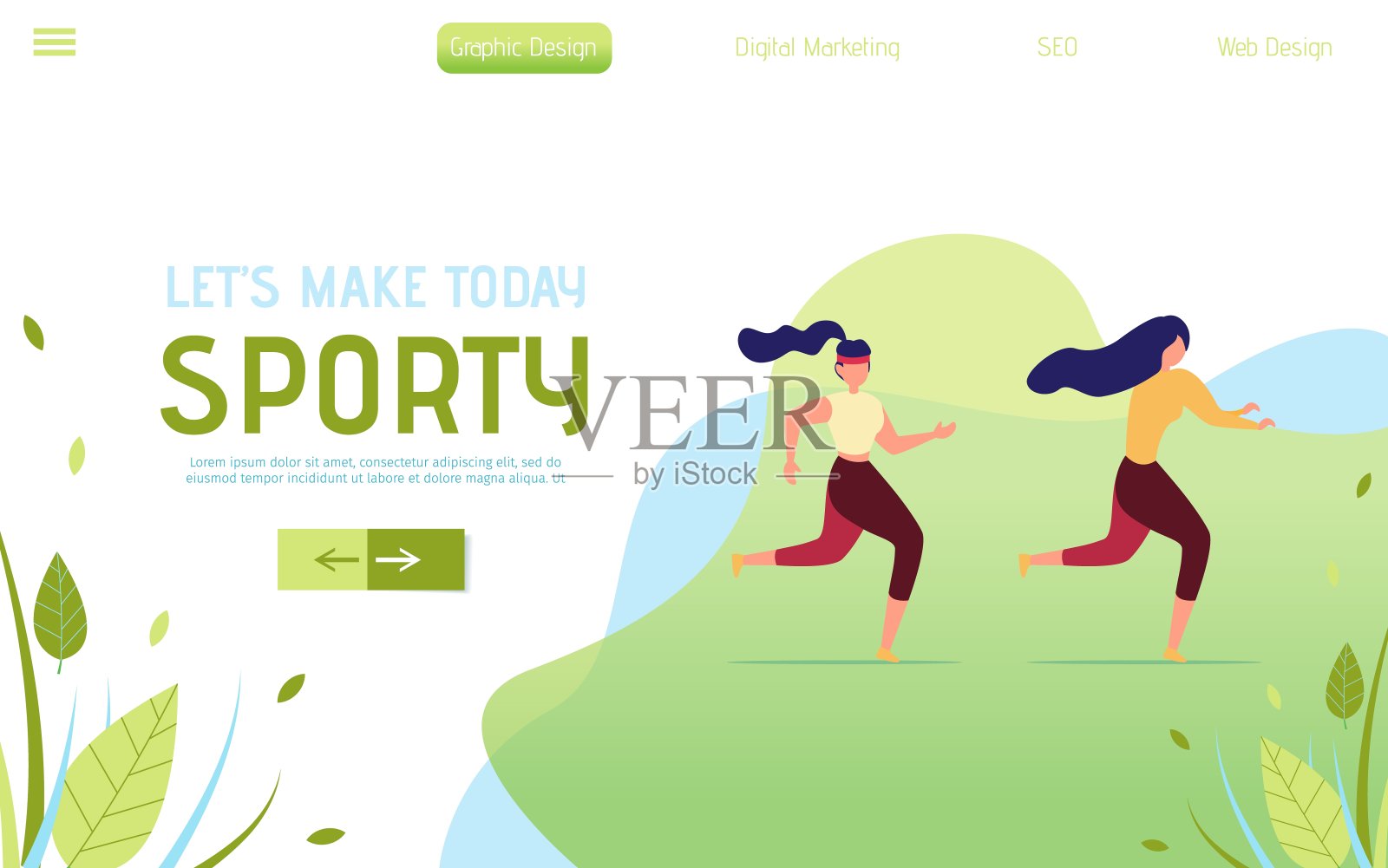 登陆页与运行卡通活跃的人插画图片素材