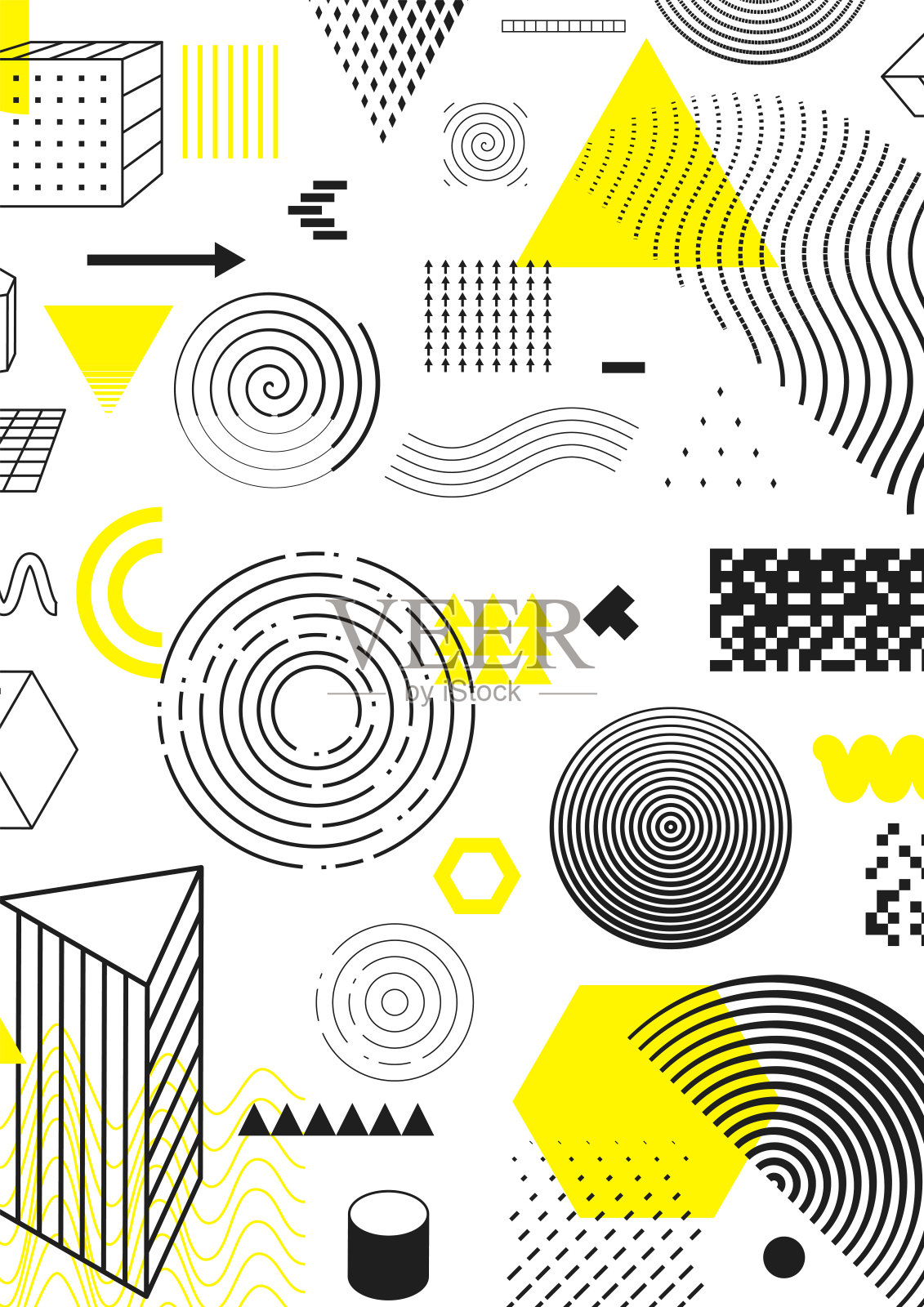 醒目的几何元素海报插画图片素材