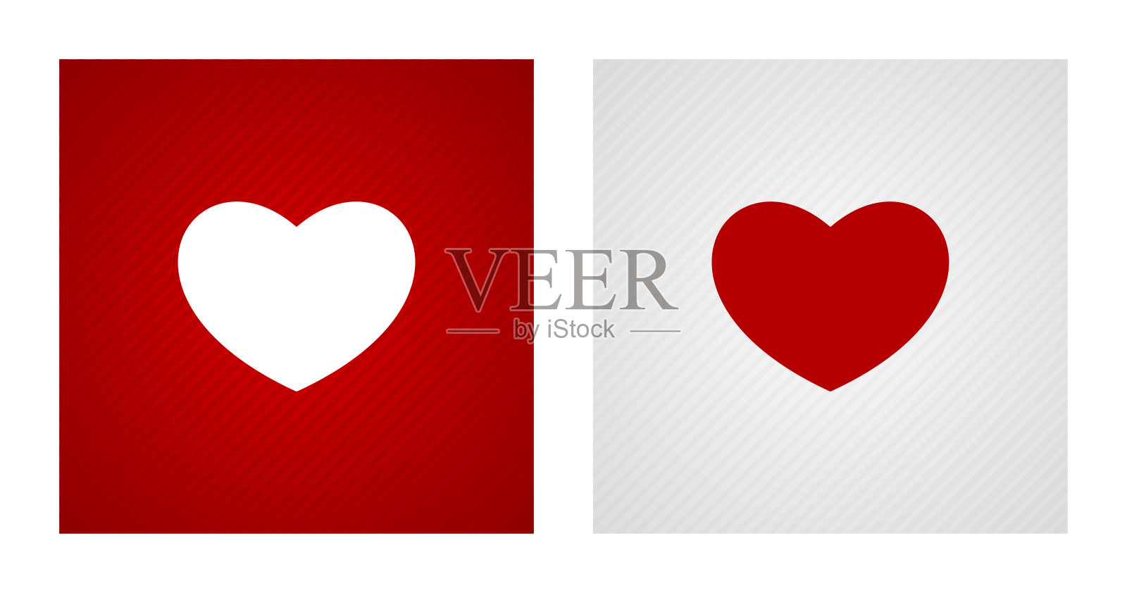 红白背景上的心形图案插画图片素材